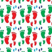 Footprints repeating pattern.Colorful footsteps. Using for printing fabric, background, banner. vector