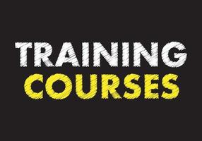 Training courses writing on black chalkboard. Business Concept. vector