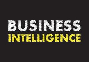 Business intelligence writing text on black chalkboard. vector illustration.