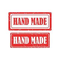 Handmade rubber stamp set on white background. vector