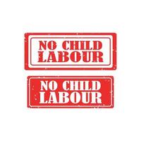 No child labour grunge rubber stamp set on white background. vector