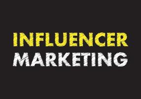 Influencer marketing writing text on black chalkboard. business concept vector