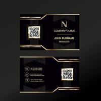 Business card template with Black Deluxe background vector