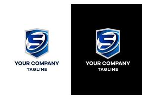 Logo for the company in the form of a shield and the letter S. modern style vector