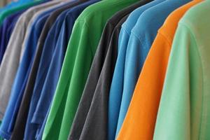 multicolored polo shirts photo