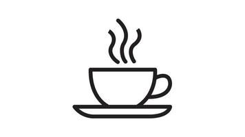 taza de icono de café. taza de icono plano. señales de línea delgada para el logotipo de diseño, tarjeta de visita. vector