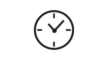 icono de reloj de tiempo negro aislado sobre fondo blanco vector