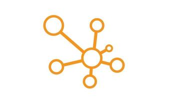 Hub network connection isolated minimal flat line icon vector