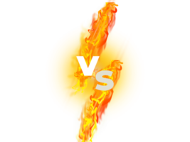 Versus illustration with fire sparks or smoke. Fire explosions and letters VS Versus Background png