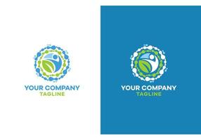 Round-shaped logo for a company in the field of healthcare and medicine vector