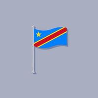 democratic republic of the congo flag vector