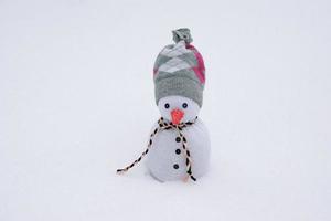 snowman handmade from socks photo