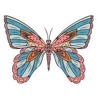 mariposa colorida. ilustración vectorial dibujada a mano vector