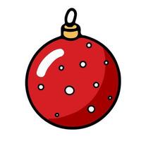 Round ball Christmas tree toy with polka dots. vector