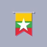 Illustration of Myanmar flag Template vector