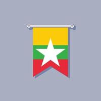 ilustración de la plantilla de la bandera de myanmar vector