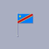 democratic republic of the congo flag vector