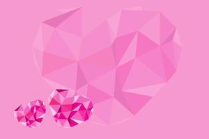 Abstract love crystal background with pink gradient, elegant and artistic vector
