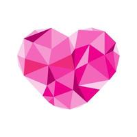 vector love crystal with pink gradient color