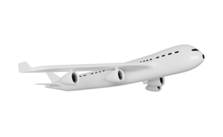 avião 3d isolado. avião comercial a jato, conceito de viagem de avião, ilustração de renderização 3d