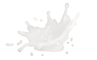 3D-Milch- oder Joghurt-Kräuselungsspritzer isoliert. 3D-Darstellung png