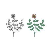 Hand drawn flower template vector