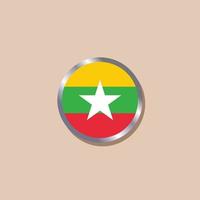 Illustration of Myanmar flag Template vector