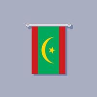 ilustración de la plantilla de la bandera de mauritania vector