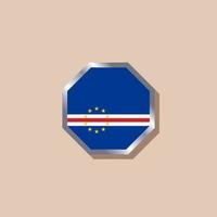 ilustración de la plantilla de la bandera de cabo verde vector