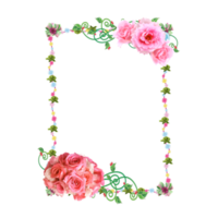 bordure de cadre de fleurs roses png gratuit