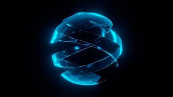 3d blue energy sphere photo