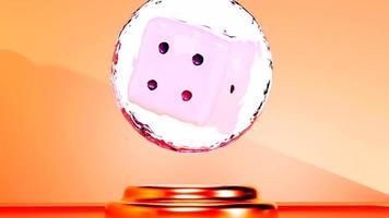 3D floating dice in waterball photo