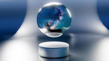 3D galaxy magic sphere floating photo