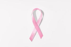 Breast Cancer Pink Ribbon isolated on white background photo