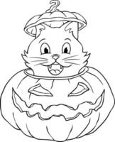 Cat in a Halloween Pumpkin vector