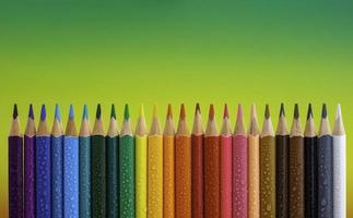 View of different colored crayons photo