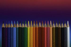 View of different colored crayons photo