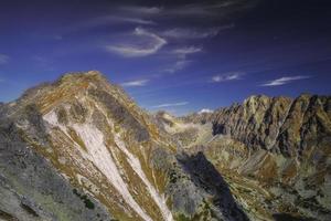 Autumn view of sunny mountains in High Tatras photo