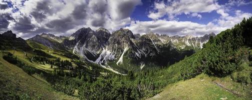 Panorama view from the mountain saddle Kreuzjoch photo