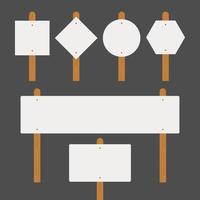 Set of blank road signs template vector