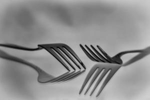 Two forks and reflection photo