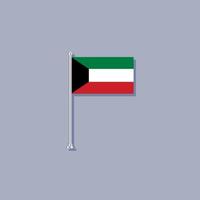 ilustración de la plantilla de la bandera de kuwait vector