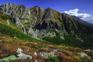 Autumn view of sunny mountains in High Tatras photo