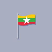 Illustration of Myanmar flag Template vector