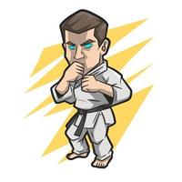 karate cartoon illustration vector