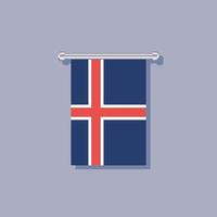 ilustración de la plantilla de la bandera de islandia vector