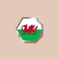 Illustration of Wales flag Template vector