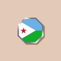 ilustración de la plantilla de la bandera de djibouti vector