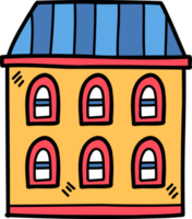 illustration de maison mignonne à deux étages dessinée à la main sur fond transparent png