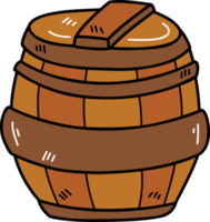 hand drawn liquor barrel illustration on transparent background png